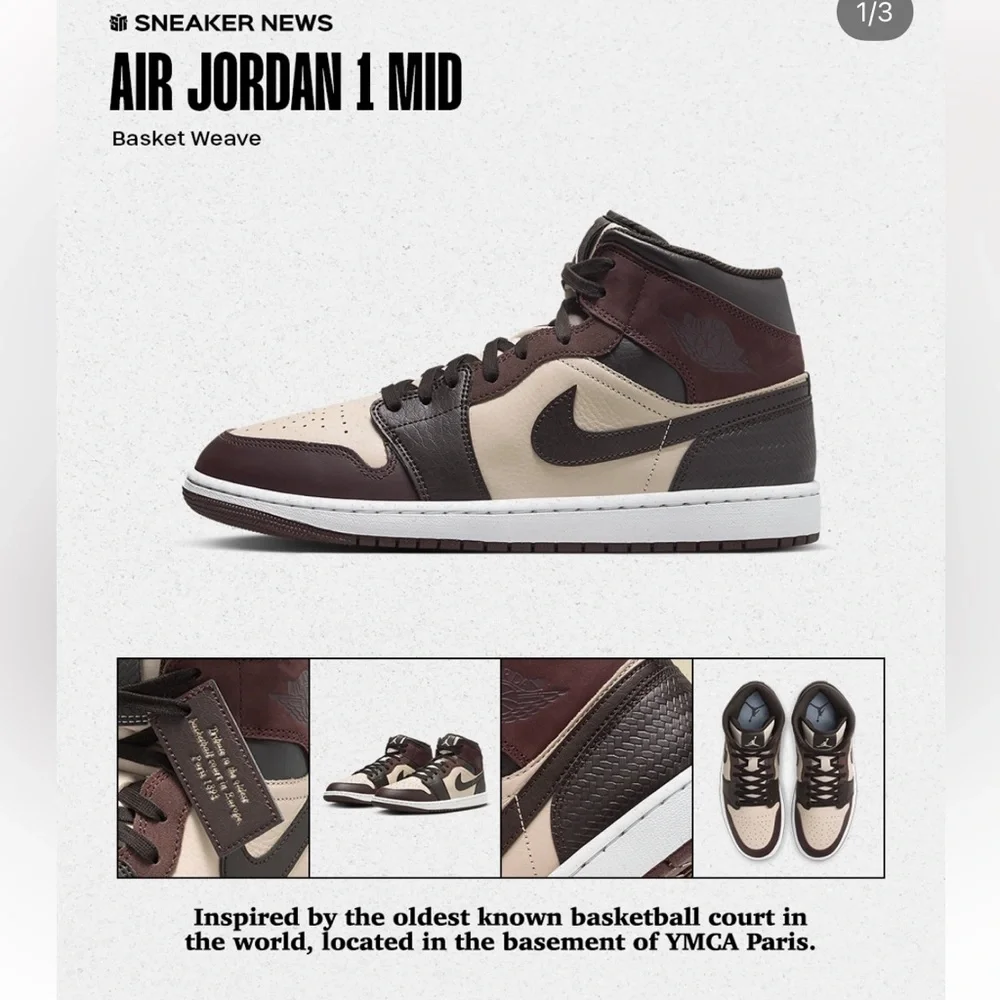 Jordan Air Jordan 1 Mid SE 'Paris YMCA' Sneaker Shoes Men’s US 9 - Picture 14 of 14